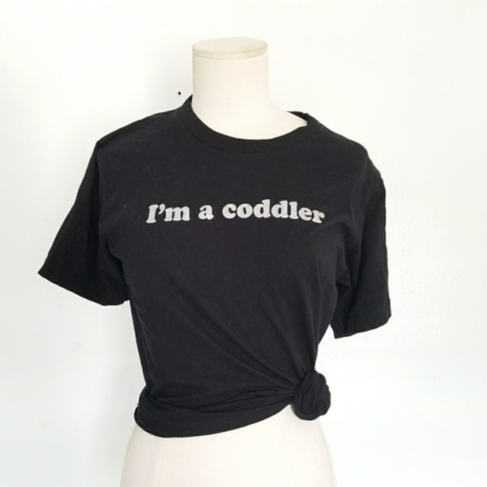 💘American Apparel Small "Im a Coddler" T-Shirt
